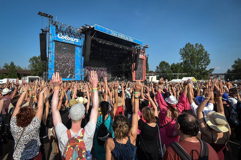 Hudební festival Colours of Ostrava 2018 v Dolní oblasti Vítkovice, 21. července 2018 v Ostravě. Na snímku kapela Mig 21.