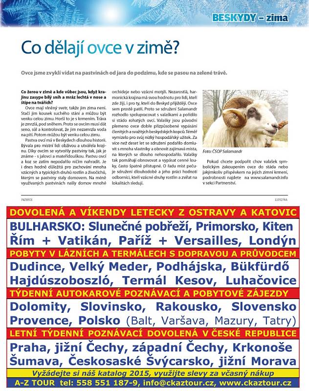 Příloha tištěného vydání Deníku Beskydy z 29. listopadu 2014.