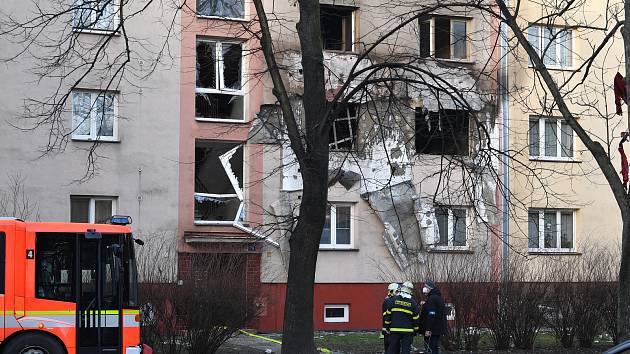 Výbuch bytu v Ostravě-Hrabůvce.
