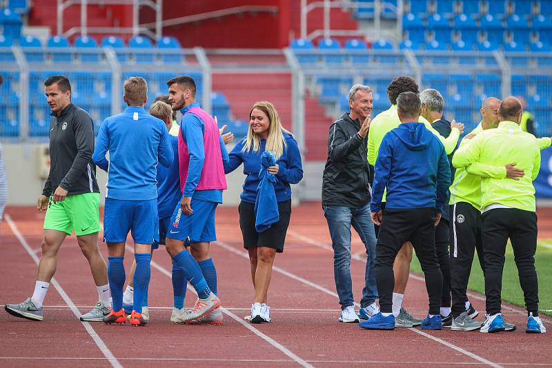 Utkání 1. kola první fotbalové ligy: FC Baník Ostrava - FC Slovan Liberec, 13. července 2019 v Ostravě. Na snímku radost Liberce.