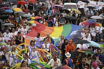 Akce Pride, pochod LBGT (lesby, gayové, bisexuálové a transgender osoby). Ilustrační foto.