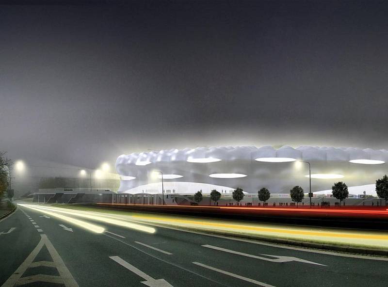 Vizualizace nového městského stadionu v Ostravě