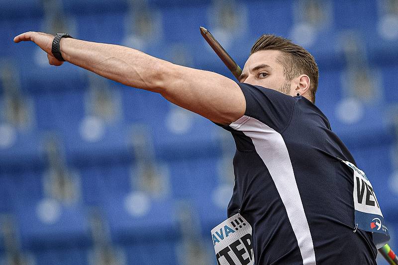 Zlatá tretra, atletický mítink kategorie Continental Tour - Gold, 19. května 2021 v Ostravě. Johannes Vetter (GER), oštěp muži.