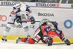 Utkání 35. kola hokejové extraligy: HC Vítkovice Ridera vs. HC Kometa Brno, 30. prosince 2017 v Ostravě. (vlevo) Krejčík Jakub a Roman Ondřej.