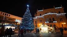 Vánoční strom v Opavě na Horním náměstí.