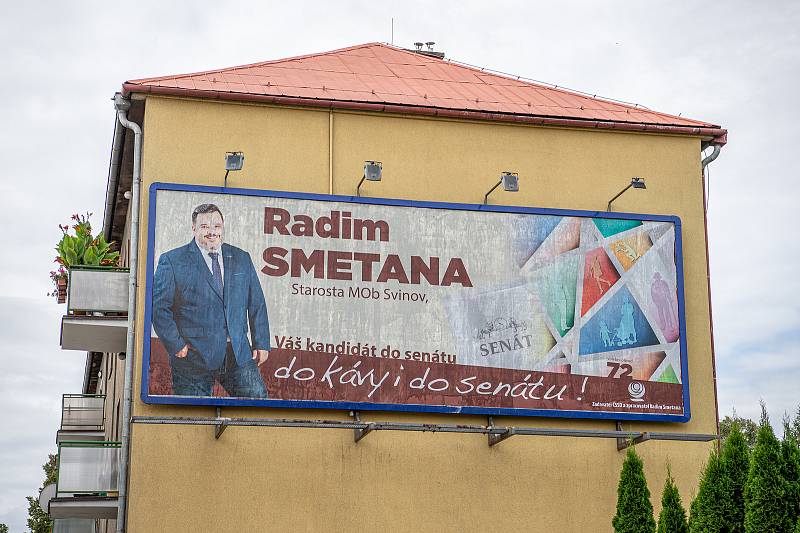 Billboard na senátní volby v roce 2020 - Radim Smetana (ČSSD), září 2020 v Ostravě.