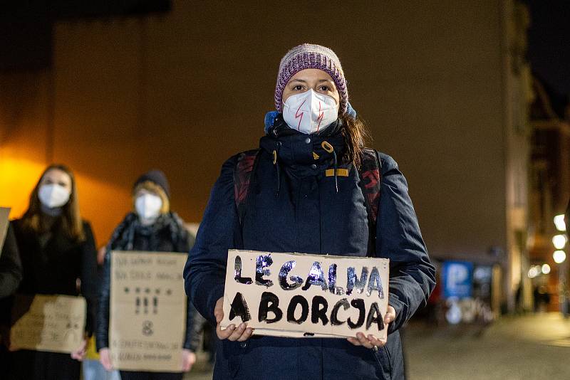 Pietní pochod za reprodukční, ženská a lidská práva v Polsku, 11.listopadu 2021 v Ostravě.