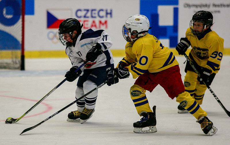 Olympijský festival v Ostravě, 12. února 2018. Hokejové utkání mezi Vítkovicemi a Kopřivnicí