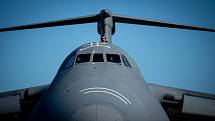 Přílet amerického transportní letoun Lockheed C-5M Super Galaxy, 18. září 2019 v Mošnově