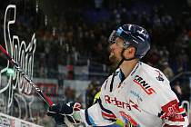 Utkání 35. kola hokejové extraligy: HC Vítkovice Ridera - HC Energie Karlovy Vary, 13. ledna 2019 v Ostravě. Na snímku Radoslav Tybor.