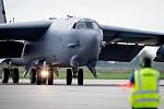 Přílet amerického bombardéru B-52 Stratofortress, 17. září 2019 v Mošnově.