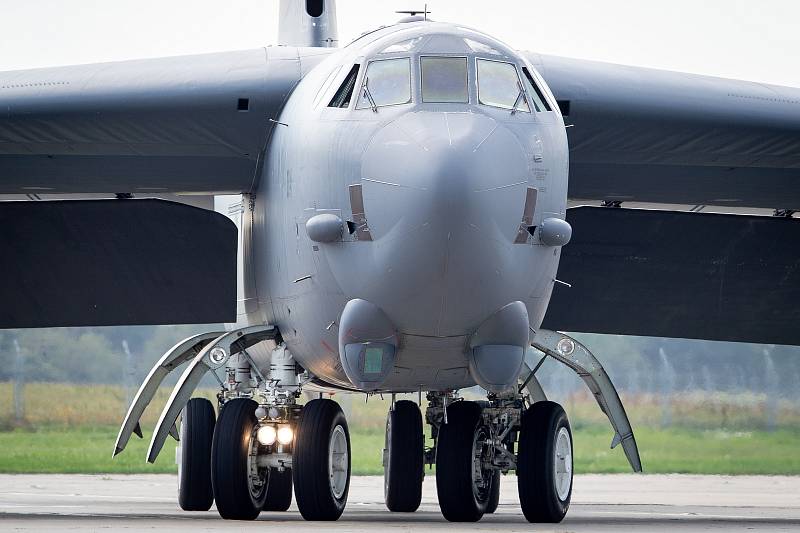 Přílet amerického bombardéru B-52 Stratofortress, 17. září 2019 v Mošnově.