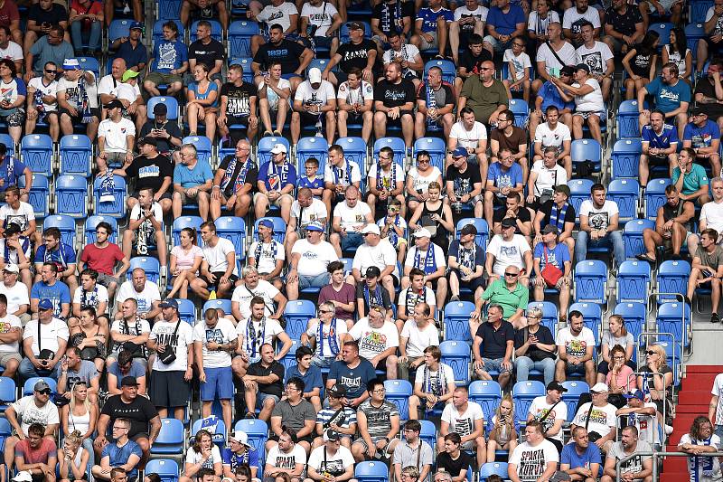 Utkání 5. kola první fotbalové ligy: FC Baník Ostrava - Bohemians 1905 , 10. srpna 2019 v Ostravě. Na snímku fanoušci.