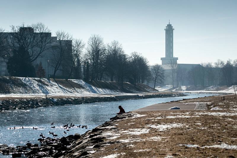 Komenského sady v Ostravě, únor 2017. Ilustrační foto.