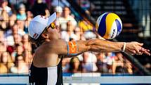 Finále muži: ČR - Norsko. FIVB Světové série v plážovém volejbalu J&T Banka Ostrava Beach Open, 2. června 2019 v Ostravě. Na snímku Christian Sandlie Sørum (NOR).