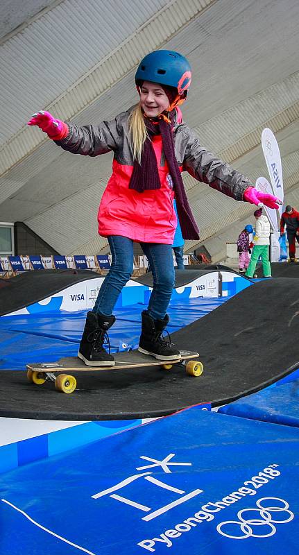 Olympijský festival v Ostravě, neděle 11. února 2018. Disciplína pumptrack.