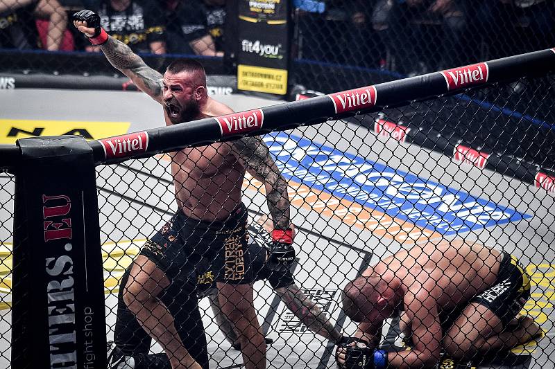 MMA Octagon 11 v Ostravar aréně, 16. března 2019 v Ostravě. Na snímku (v červeném) Karlos Vémola proti Pawel Brandýs.