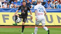 Utkání 4. kola nadstavby první fotbalové ligy, skupina o titul: FC Baník Ostrava - SK Slavia Praha, 19. května 2019 v Ostravě. Na snímku (zleva) Vladimír Coufal, Jiří Fleišman.