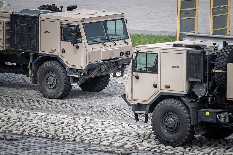 Představení v pořadí desetitisícího vozu Tatra vyrobeného ve společnosti TATRA TRUCKS a.s., 27. dubna 2022 v Kopřivnici.