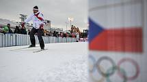 Olympijský festival u Ostravar Arény, 18. února 2018 v Ostravě. (vlevo) David Moravec.