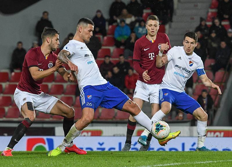 Roman Potočný a Robert Hrubý - Čtvrtfinále MOL Cup AC Sparta Praha - FC Baník Ostrava, Generali Česká pojišťovna Aréna, Praha, 4. března 2020.