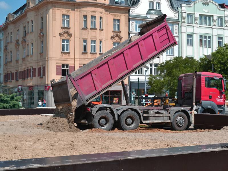 Masarykovo náměstí v Ostravě, červen 2017