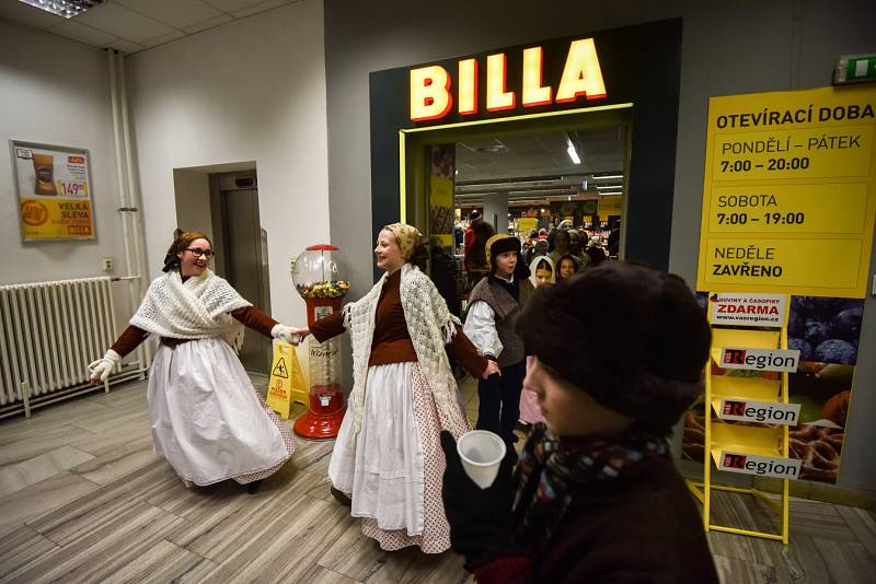 Masopustní veselí v centru Ostravy.