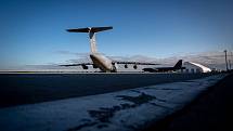 Přílet amerického transportní letoun Lockheed C-5M Super Galaxy, 18. září 2019 v Mošnově