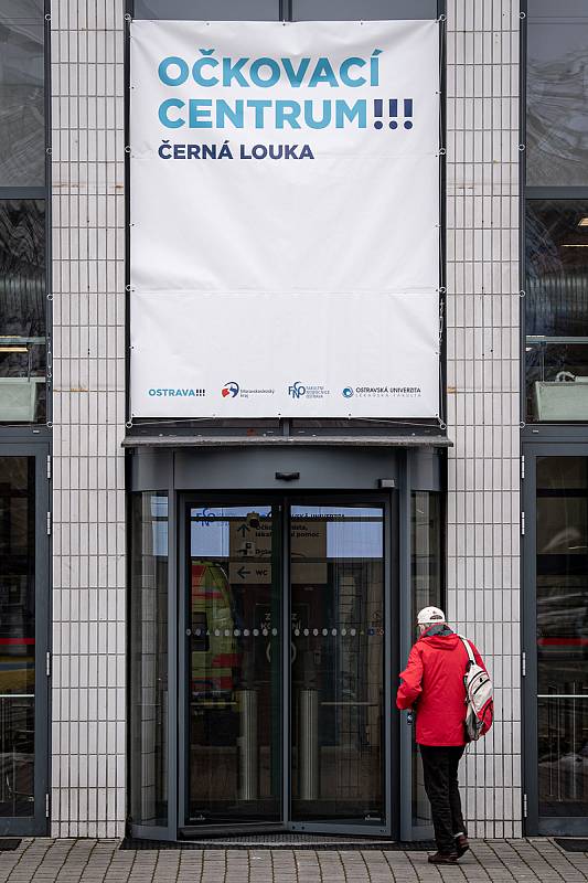 Očkovací centrum na Černé louce, 1. Března 2021 v Ostravě.