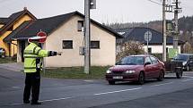 Policejní akce Speed marathon (měření rychlosti) v městské části Vřesina, 3. dubna 2019 v Ostravě.