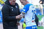 Jiří Fleišman z Ostravy - Utkání 26. kola první fotbalové ligy: FC Baník Ostrava - MFK Karviná, 19. března 2022 v Ostravě.