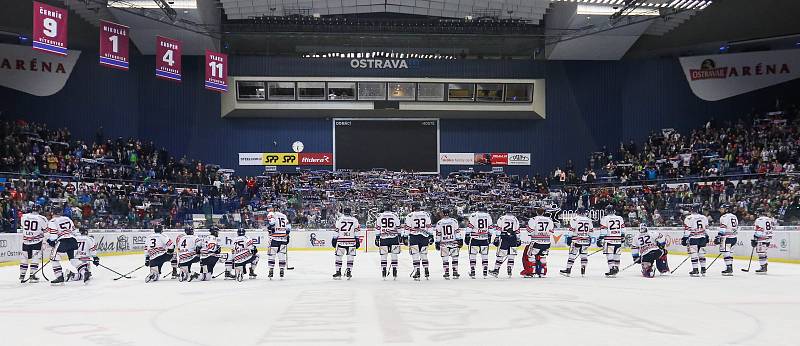 Utkání 34. kola hokejové extraligy: HC Vítkovice Ridera - HC Oceláři Třinec, 12. ledna 2019 v Ostravě.