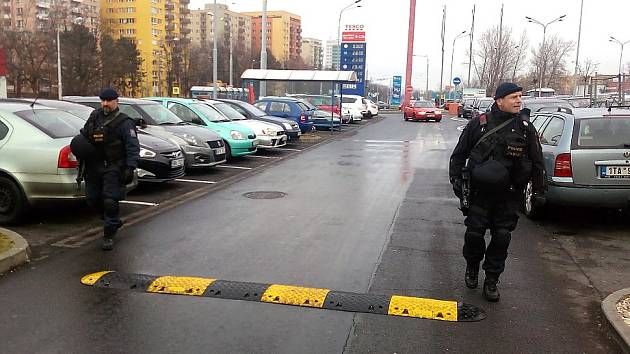Policejní hlídka v centru Ostravy.
