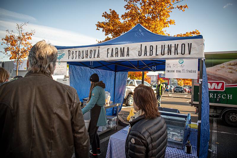 Farmářské trhy Futurum, 23. října 2021 v Ostravě. Pstruhobá farma Jablunkov.