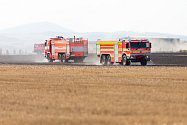 Zásah hasičů u požáru ve Slavkově.