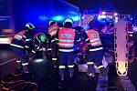 Zásah hasičů u dopravní nehody na dálnici D1.