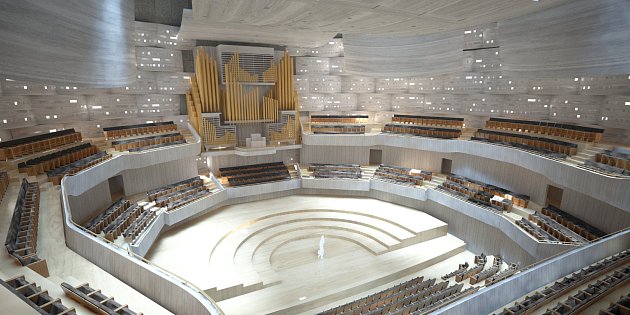 Vizualizace koncertní haly pro Ostravu.