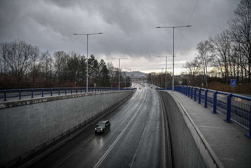 Ulice Hlavní třída, 27. března 2021 ve Frýdku-Místku.