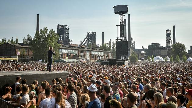 Hudební festival Colours of Ostrava 2018 v Dolní oblasti Vítkovice, 21. července 2018 v Ostravě. Na snímku kapela Mig 21.