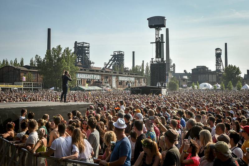 Hudební festival Colours of Ostrava 2018 v Dolní oblasti Vítkovice, 21. července 2018 v Ostravě. Na snímku kapela Mig 21.