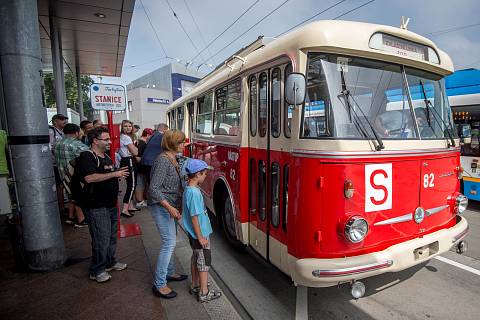 Projížďka historickým trolejbusem 28. července 2018 v Ostravě.