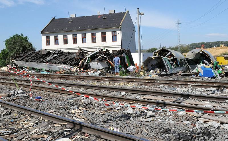 Železniční neštěstí ve Studénce, místo tragické nehody rychlíku EuroCity, srpen 2008.