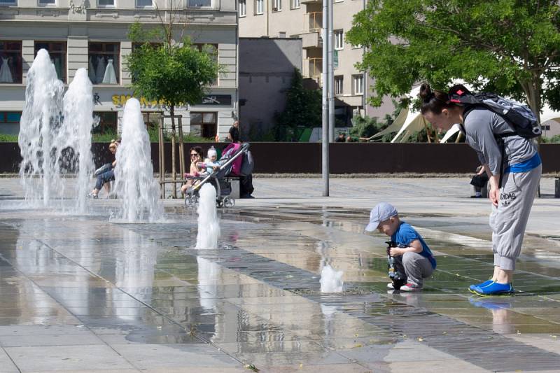 Masarykovo náměstí v Ostravě, červen 2017