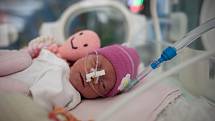 Na dětské JIP (jednotka intenzivní péče) v nemocnici FNO (Fakutlní Nemocnice Ostrava Poruba) mají v inkubátorech novorozená děti háčkované chobotničky.