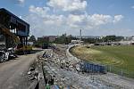 Demolice stadionu Bazaly, 23. července 2018 v Ostravě.