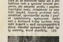 Článek o Miss ČSSR, Rudé právo ze dne 10. 4. 1989.