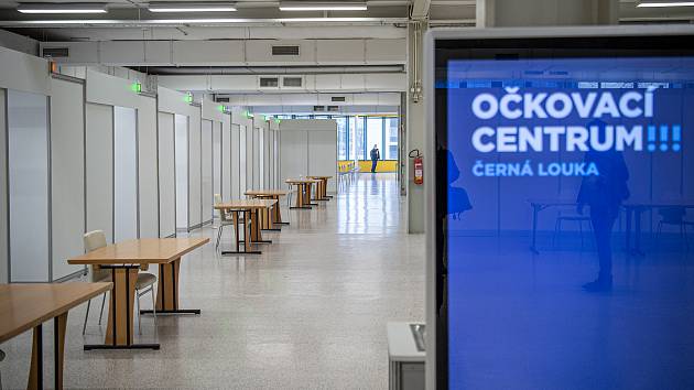 Velkokapacitní očkovací centrum na výstavišti Černá louka v Ostravě, 29. ledna 2021.