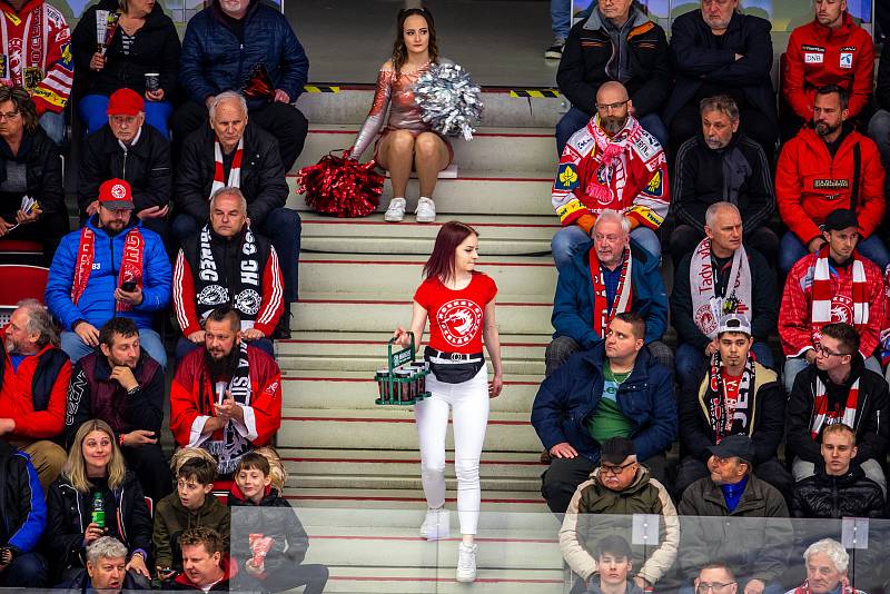 Semifinále play off hokejové extraligy - 1. zápas: HC Oceláři Třinec - BK Mladá Boleslav, 3. dubna 2022 v Třinci. Fanoušci.