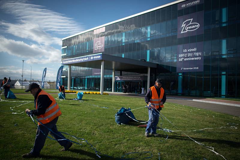 Oslavy 10. výročí zahájení sériové výroby automobilky Hyundai, 2. listopadu 2018 v Nošovicích.