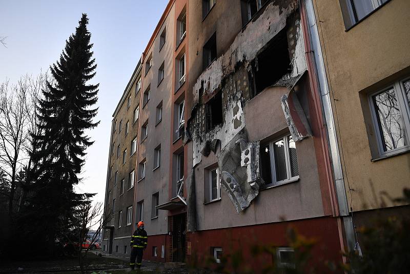 Výbuch bytu v Ostravě-Hrabůvce.
